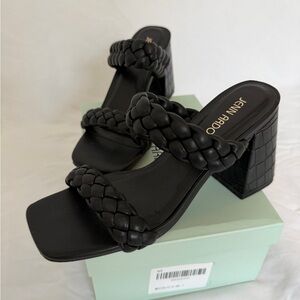 Jenn Ardor Black Braided Block Heels